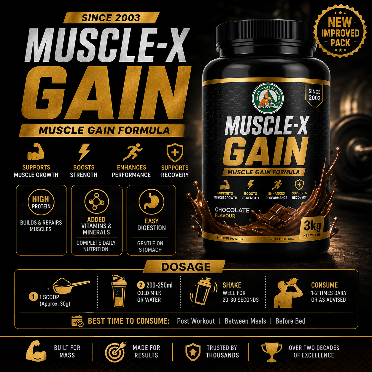 Maximize Muscle Growth with Muscles-X Gain Powder - The Ultimate Supplement for Strength and Size - Image 3