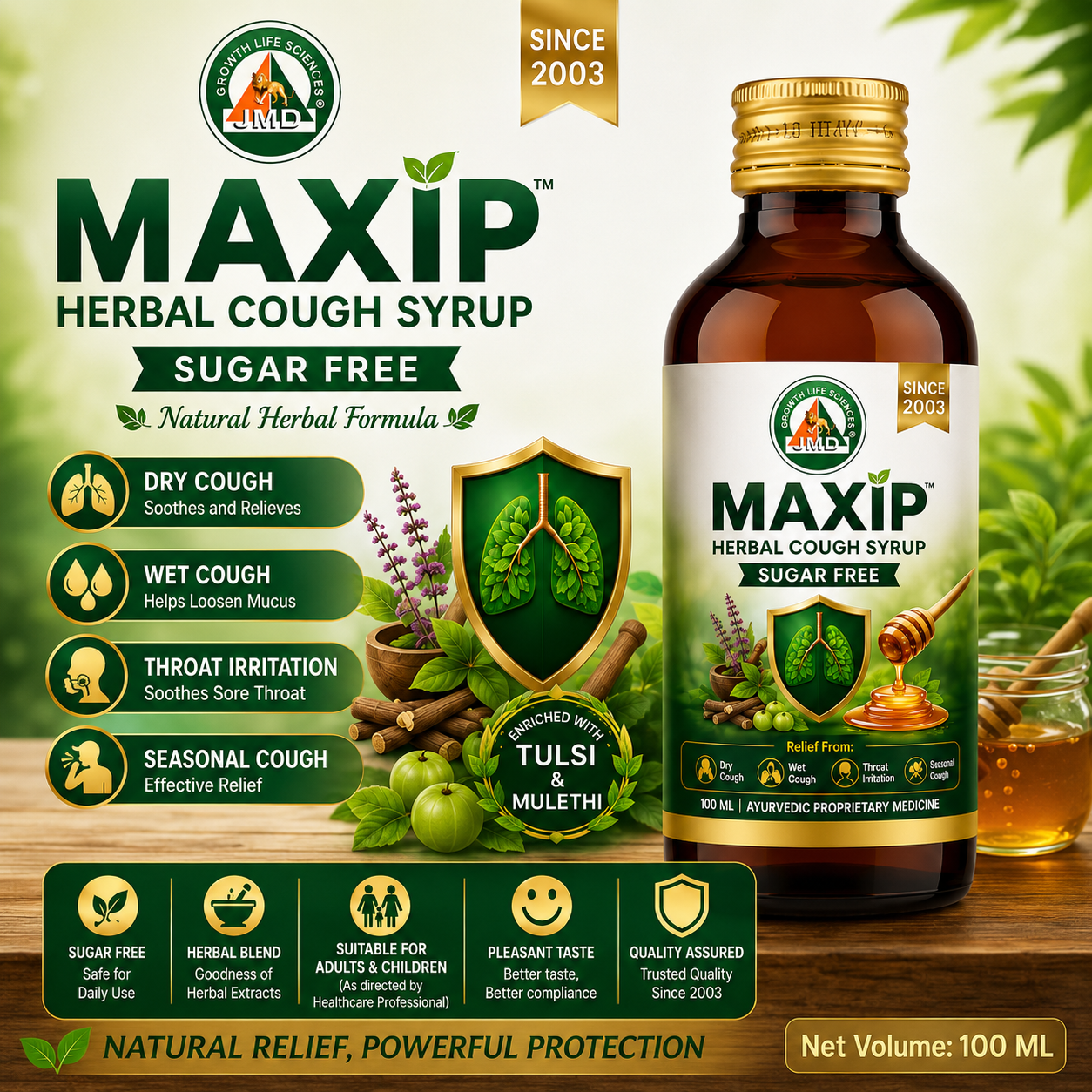 Maxip Cough Syrup Sugar Free - Image 2