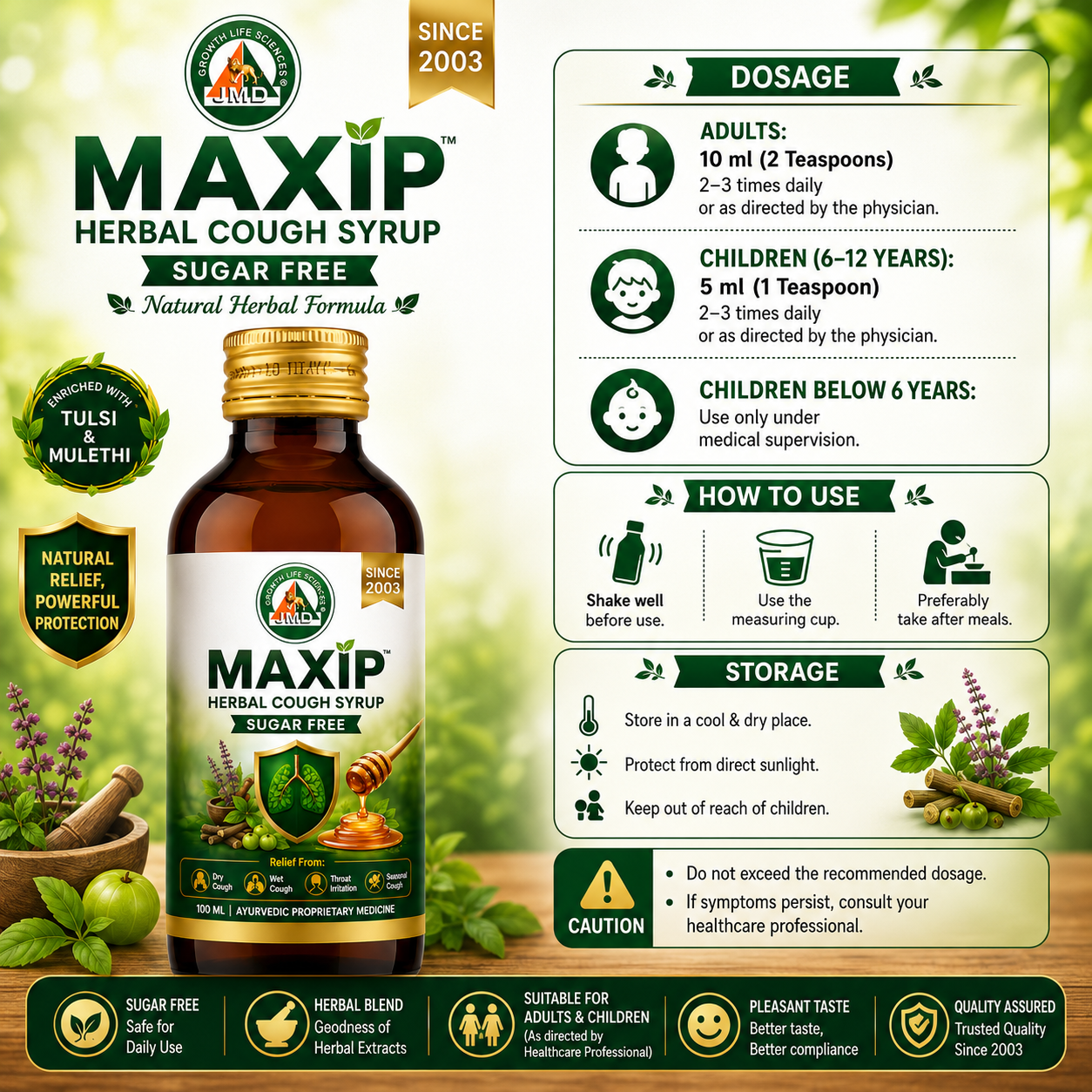 Maxip Cough Syrup Sugar Free - Image 3