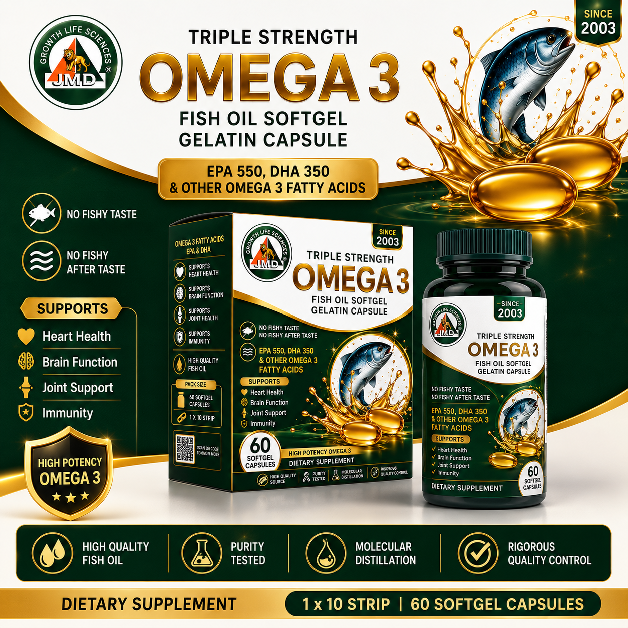 Triple Strength Omega 3 Fish Oil Softgel Capsule - Image 4