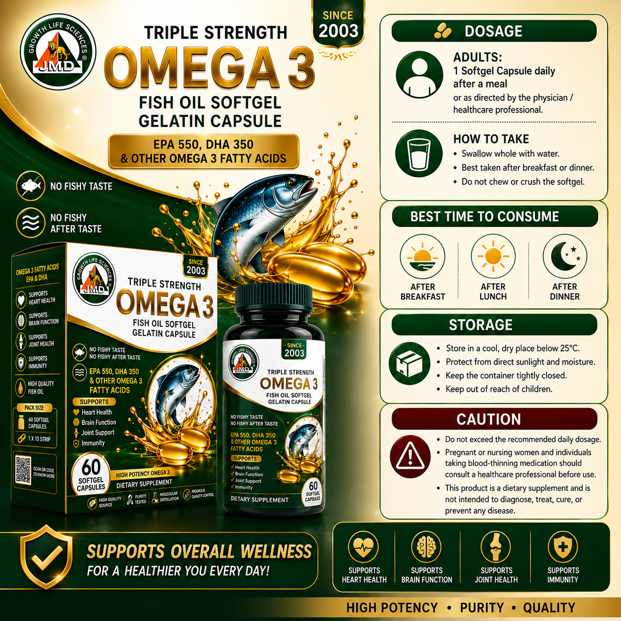 Triple Strength Omega 3 Fish Oil Softgel Capsule - Image 5