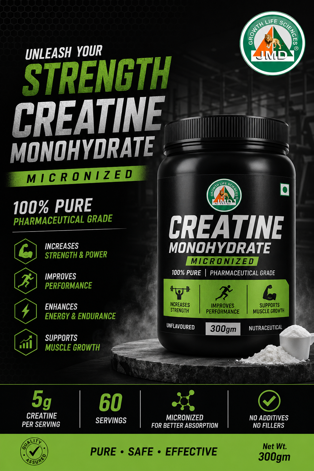 Boost Muscle Growth with JMD Growth Creatine Monohydrate - Premium Supplement for Strength and Endurance - Image 2