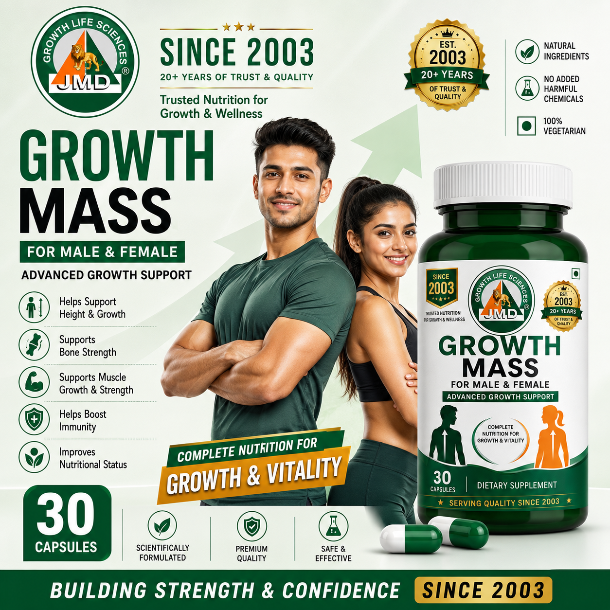 Maximize Muscle Growth with Growth Mass Capsule - Natural Bodybuilding Supplement - Image 3