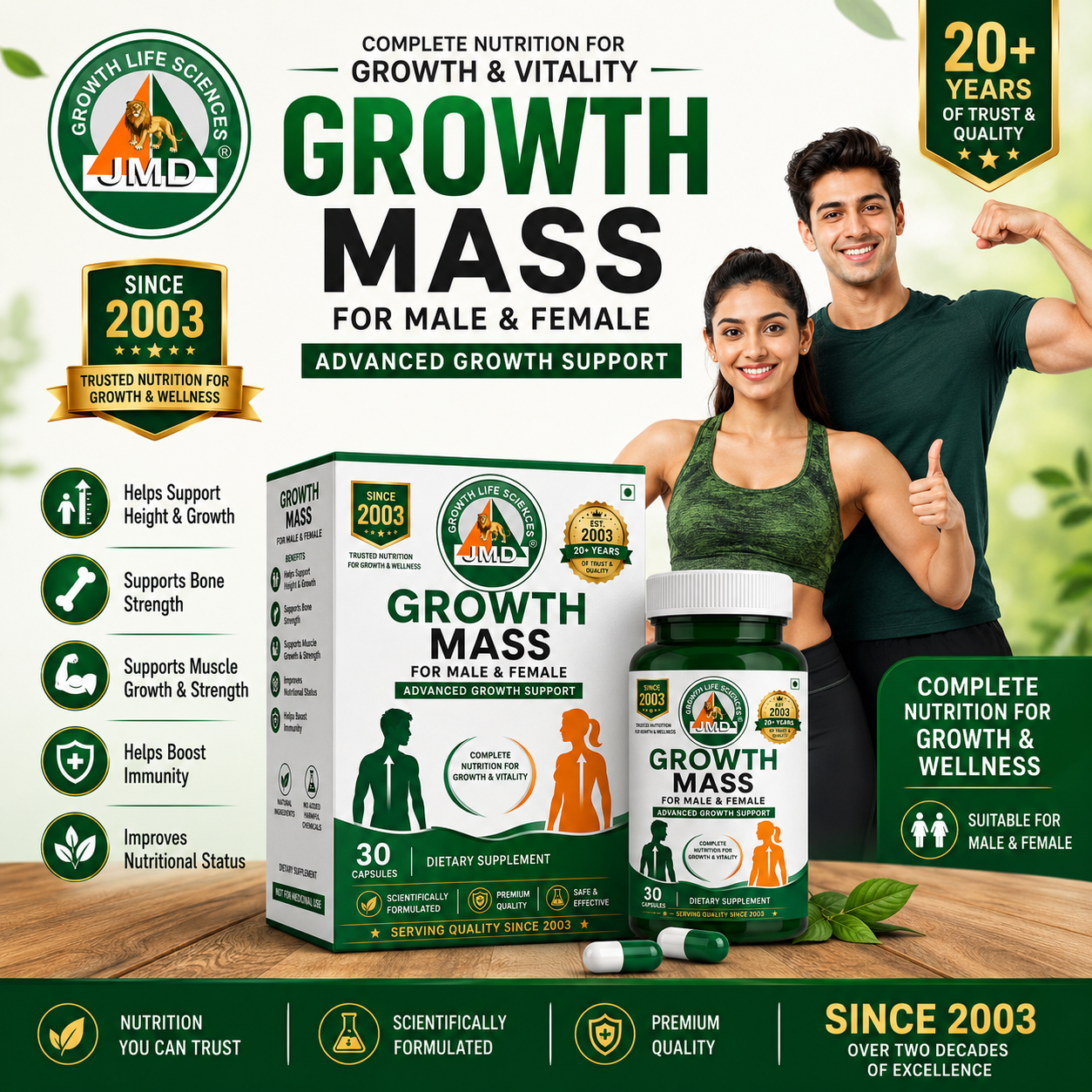 Maximize Muscle Growth with Growth Mass Capsule - Natural Bodybuilding Supplement - Image 2