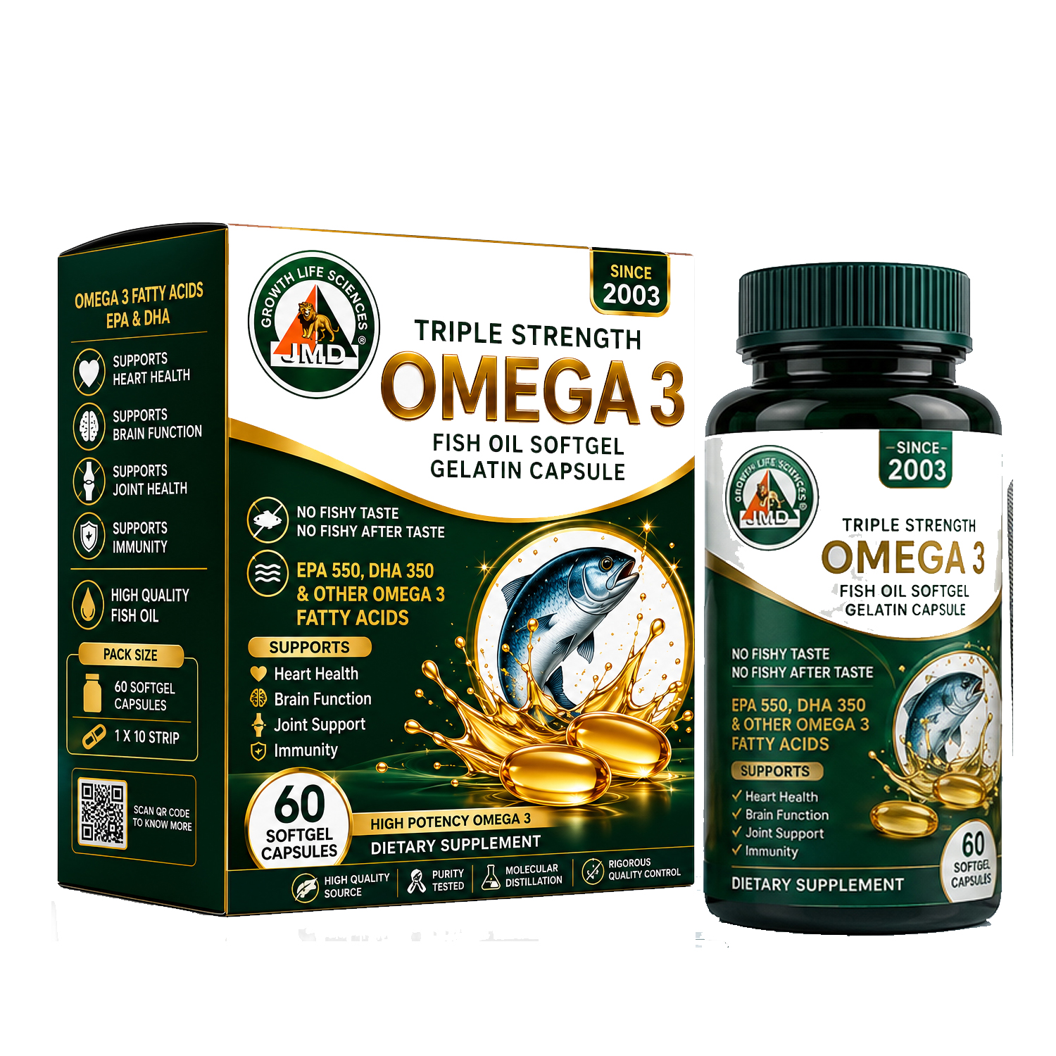 Triple Strength Omega 3 Fish Oil Softgel Capsule