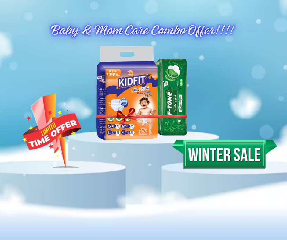 Kidfit Pro Junior Baby Diaper Free F-Tone Sanitary Pad XL 280mm worth Rs. 36/-